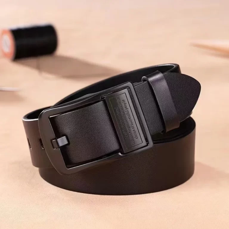 Nouvelle ceinture en cuir de vache pour hommes de mode en alliage métallique broche boucle de luxe pour adultes Jeans de marque d'affaires ceinture décontractée pour hommes marque – Image 5