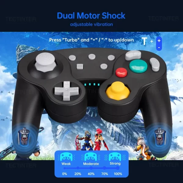 Bluetooth Gamepad Controller GC sans fil pour Switch Gamecube Compatible avec Nintendo Switch / Contrôleur Lite pour PC Joystick – Image 6
