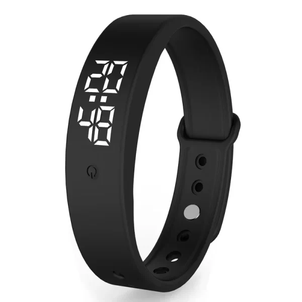 Bracelet intelligent LED numérique étanche à l'eau Smart Clock Smartband avec moniteur de température corporelle Smart Band Vibration Alarm Rappeleur – Image 6