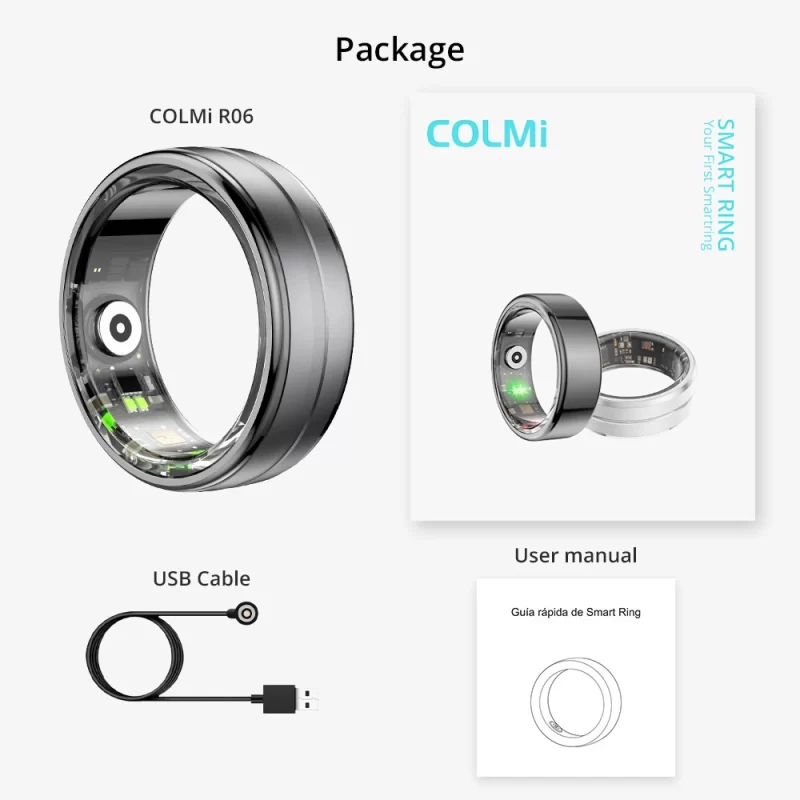 [2024] COLMI R06 Anneaux intelligents Hommes Femmes, fréquence cardiaque et moniteur d'oxygène sanguin, IP68 & 5ATM étanche à l'eau, mode multi-sport – Image 4