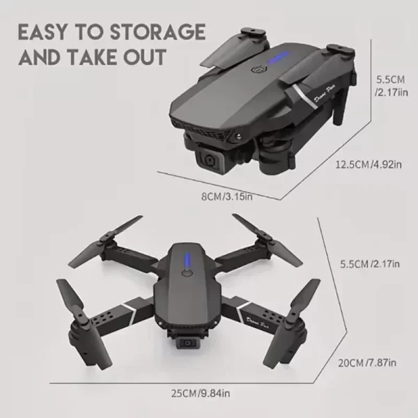 2025 E88 professionnel grand angle RC Drone HD 4K mode caméra hélicoptère pliable avion quadcopter drone enfant jouets cadeau – Image 7