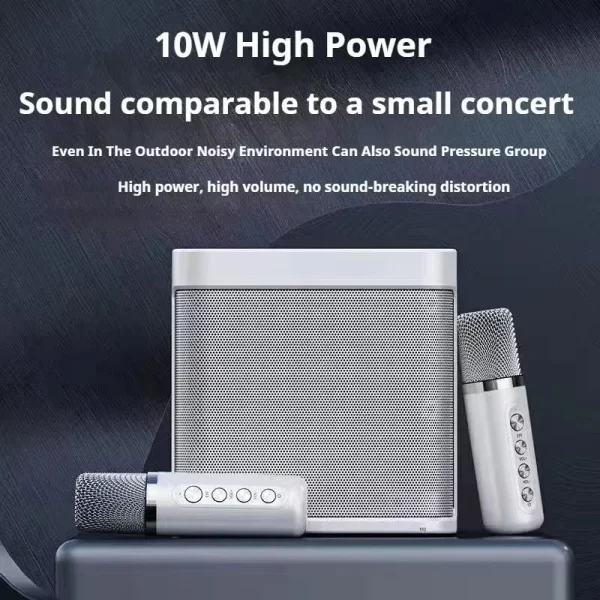 # Portable Dual Microphone Karaoke Machine pour adultes Enfants haut-parleur Home KTV Système HIFI Stéréo Mic Bluetooth pour les cadeaux de fête à la maison – Image 3