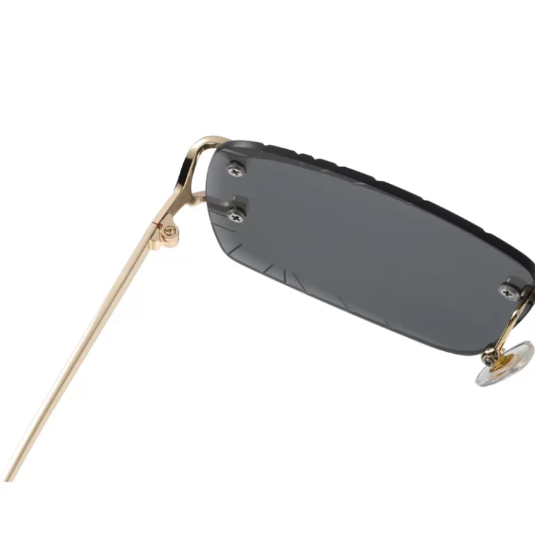 Lunettes carrées sans lunettes tendance métallique de haute qualité lunettes de soleil pour hommes et femmes – Image 4