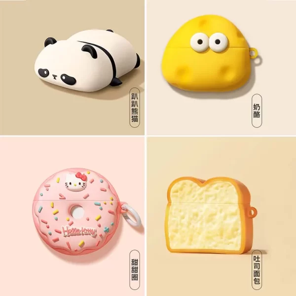 Etui panda mignon pour AirPods 4 (2024) Airpod Pro 1 2 3 Bluetooth Earbuds Charging Box Protective Earphone Cover – Image 2
