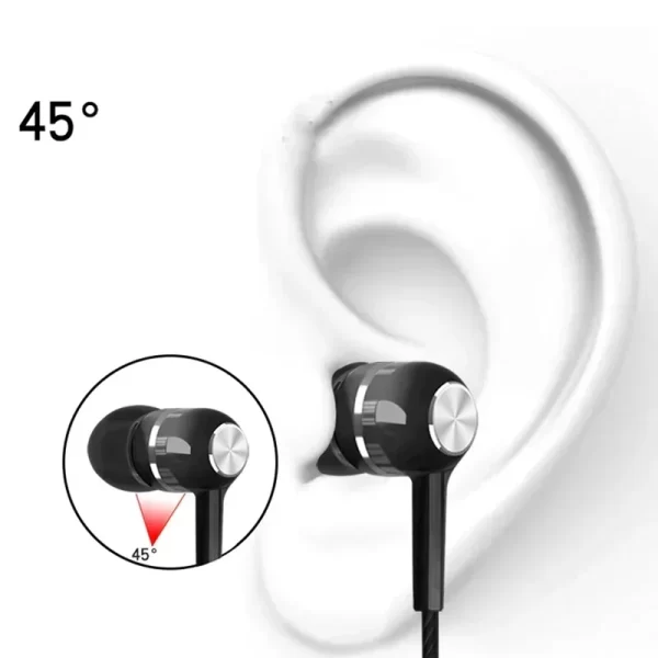 Écouteurs câblés Écouteurs de sport 3,5 mm avec basse Écouteurs téléphoniques Casque stéréo avec contrôle du volume Mic Écouteurs de musique – Image 3