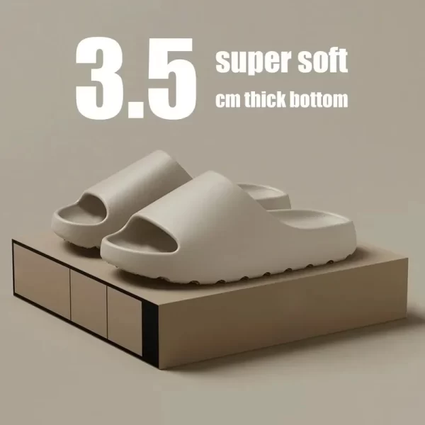 Chaussures de noix de coco Nuage sandales à semelle épaisse Mode d'été Soft Bottom Beach Men Slippers Sandals Womens Slides EVA – Image 4