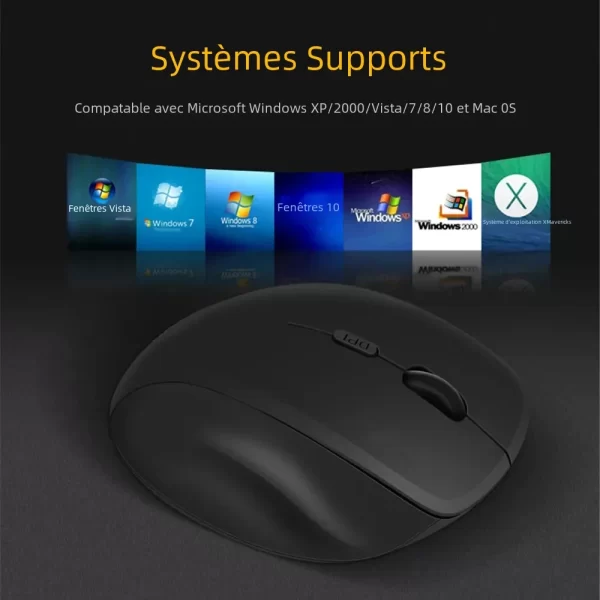 Souris sans fil Souris d'ordinateur ergonomique PC Souris optique avec récepteur USB 6 boutons 2.4Ghz Souris sans fil 1600 DPI pour ordinateur portable – Image 6