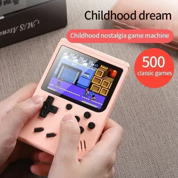 Console de jeux vidéo 8 bits avec écran LCD de 3 pouces, mini lecteur portable rétro, 500 jeux intégrés, console de jeux portable AV, cadeau pour enfants – Image 3