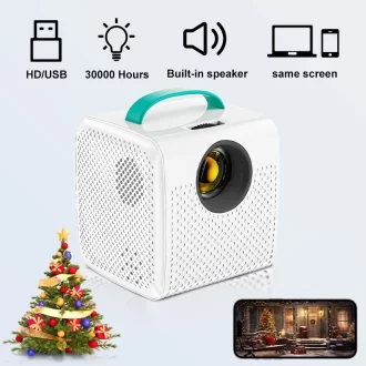 Salange Q2 Portable Mini Projecteur de cinéma Même écran Smartphone 640 * 480P pour Camping Extérieur Home Theater Cadeaux pour enfants