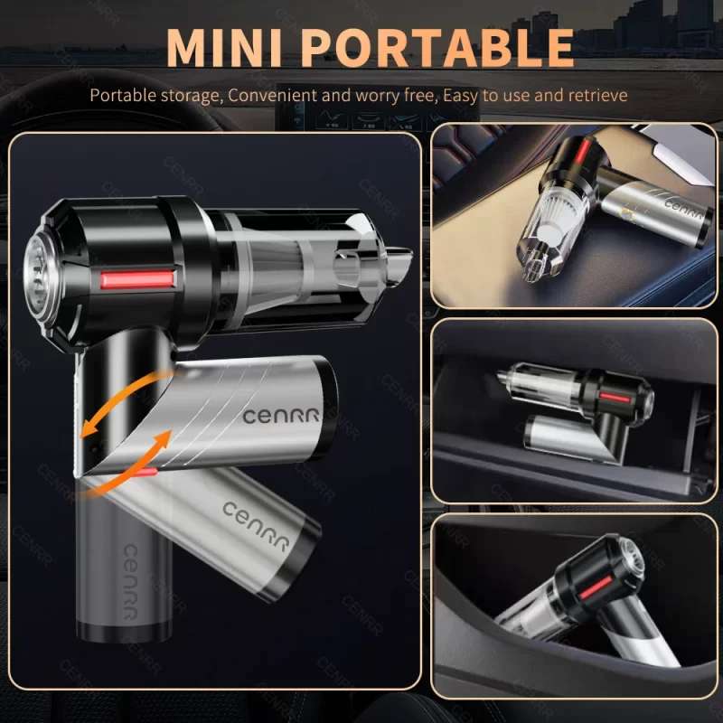 CENRR 998000PA Aspirateur de voiture Aspirateur portable sans fil puissant Mini souffleur pour appareils ménagers – Image 6