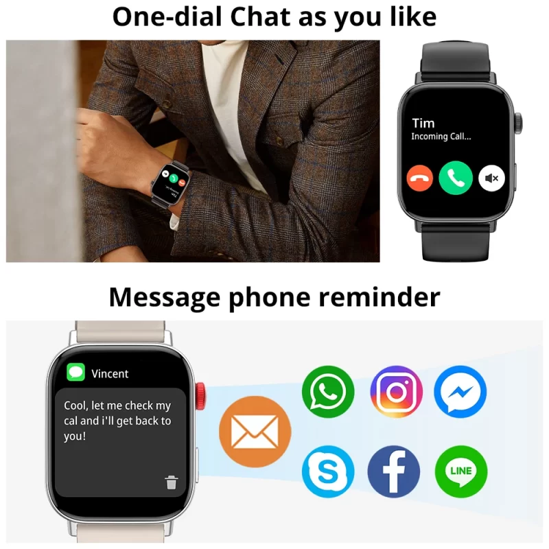 Nouvelle montre intelligente d'appel vocal COLMI C8 Max 1.93 "grand écran couleur HD santé et fitness suivi de la montre intelligente pour hommes et femmes – Image 6