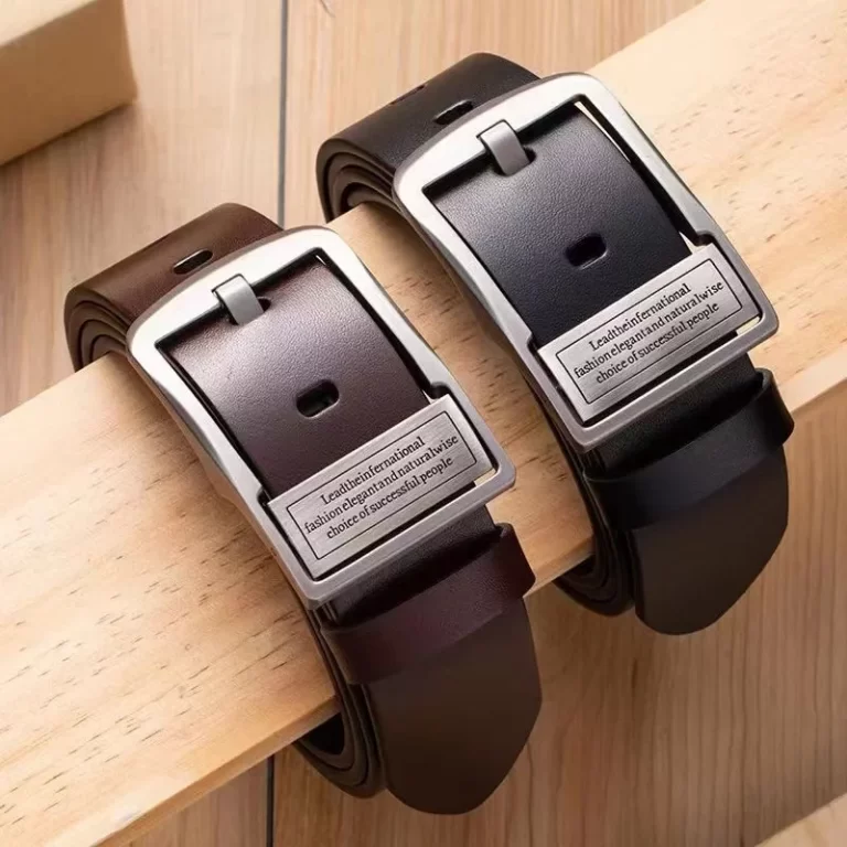 Nouvelle ceinture en cuir de vache pour hommes de mode en alliage métallique broche boucle de luxe pour adultes Jeans de marque d'affaires ceinture décontractée pour hommes marque – Image 7