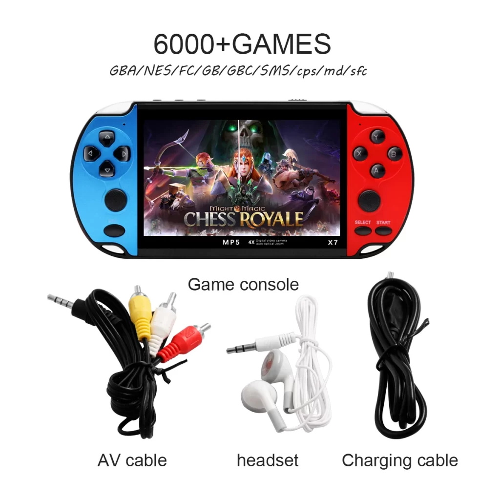 GAMINJA X7 4.3inch Console de jeu portable IPS écran lecteur de jeu vidéo HD Console de jeu intégrée 10000 jeux pour GBA GBC NES GBC – Image 4