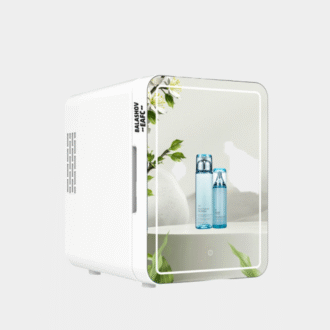 4L mini maquillage réfrigérateur avec miroir de lumière LED Portable de stockage de cosmétiques réfrigérateur Gardez frais Cooler pour la maison voiture à double usage