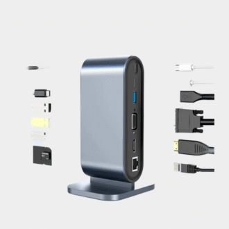 Station d'accueil USB C PD 100W USB C HUB Type C à Adaptateur HDMI compatible 4K 30Hz VGA RJ45 USB 3.0 HUB USB Splitter pour MacBook