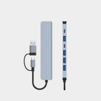 Hub USB C Hub USB 3.0, Aluminium 7 en 1 Extender USB, Splitter USB avec USB 3.0, 4 X USB 2.0 et 2 Ports USB C Distributeur USB