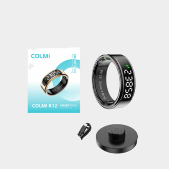2025 Colmi R12 Ring intelligent avec écran d'affichage et tactile, charge sans fil, gestionnaire de santé, étanche à l'eau 5 ATM pour hommes et femmes