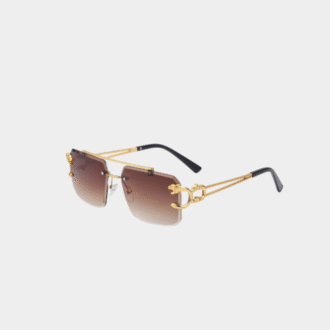 Mode métal léopard lunettes de soleil sans bord double ponts gradient film océan ombrages UV400