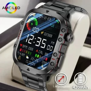 2024 TOP Durable Military Smart Watch IP68 5ATM Waterproof Sports Fitness Tracker Health Monitor Men Smartwatch+box