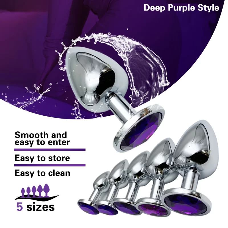 Metal Anal Plug Jewelry Base Beginner To Expert 5 Size Butt Plug,Adult Toys Tail Female/Male Dildos Sex Toys Couples Adults Game – Image 3