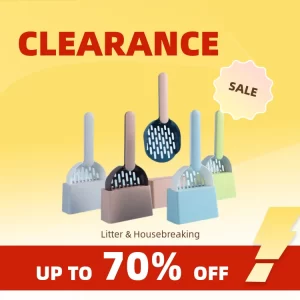 Clearance_Cat Litter Scoop Plastic Cat Litter Shovel With Base Self Cleaning Cat Litter Box Shovel Kitten Toilet Clean Tools Cat