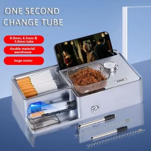 New 3 in 1 Automatic Cigarette Rolling Machine Electric Cigarette Maker Smart Sensing Injector Tobacco Filling 6.5/8mm Tube