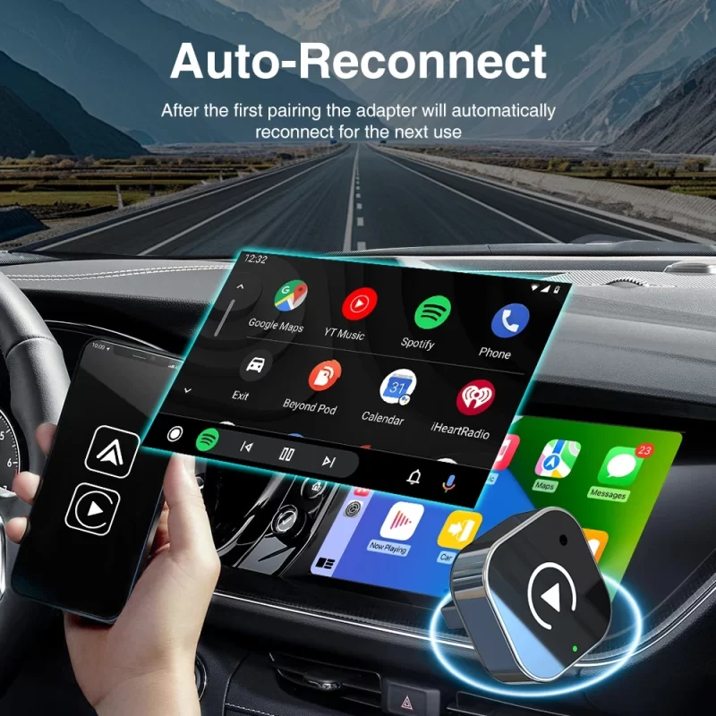 New Wireless Android Auto Adapter Dongle Smart Mini Box Plug And Play Universal For VW Toyota Nissan Honda Ford Benz – Image 6