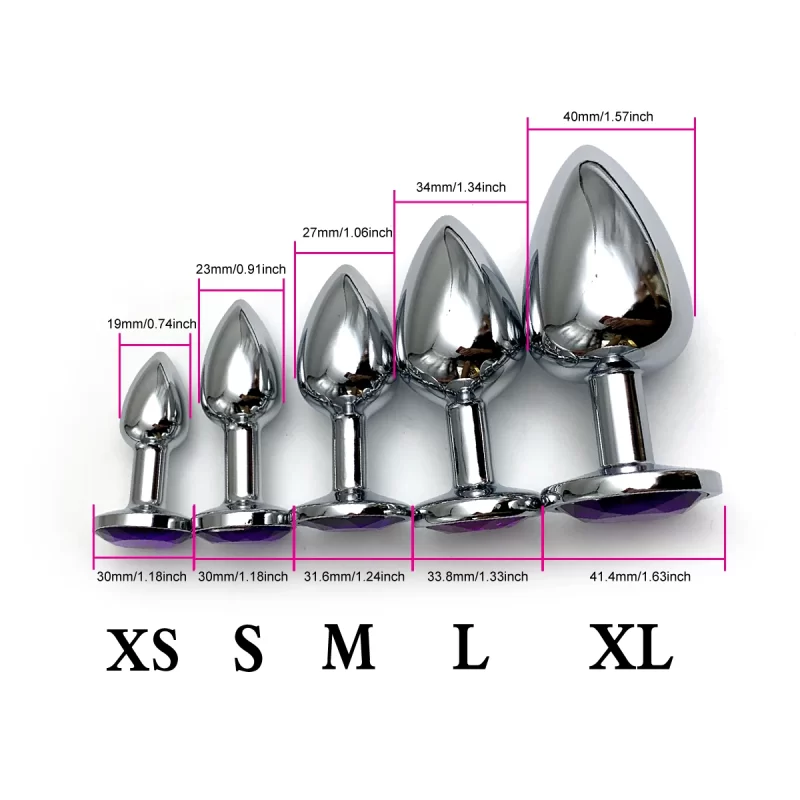 Metal Anal Plug Jewelry Base Beginner To Expert 5 Size Butt Plug,Adult Toys Tail Female/Male Dildos Sex Toys Couples Adults Game – Image 4