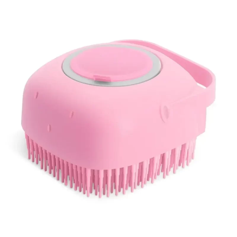 Pet Dog Shampoo Brush 2.7oz 80ml Cat Massage Comb Grooming Scrubber for Bathing Short Hair Soft Silicone Rubber – Image 9