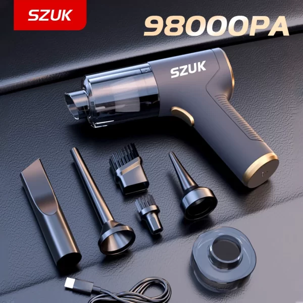 SZUK-Mini Aspirateur de Voiture Portable Sans Fil, Appareil Ménager, 98000PA – Image 2