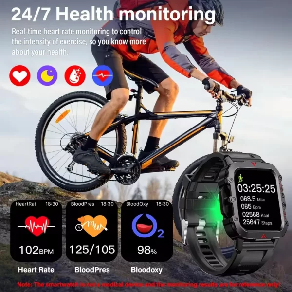 Nouveau GPS Sport montre intelligente étanche BT appel militaire qualité extérieure SmartWatch IP67 pour hommes femmes mode affaires SmartBracelet – Image 5