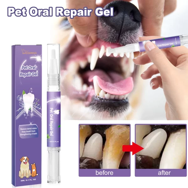 Gel de soin dentaire pour animaux de compagnie, 3ml, stylo de nettoyage des dents pour chiens et chats, haleine fraîche, contrôle du tartre, apaise les gencives, cuisson facile, formule de Soda – Image 2