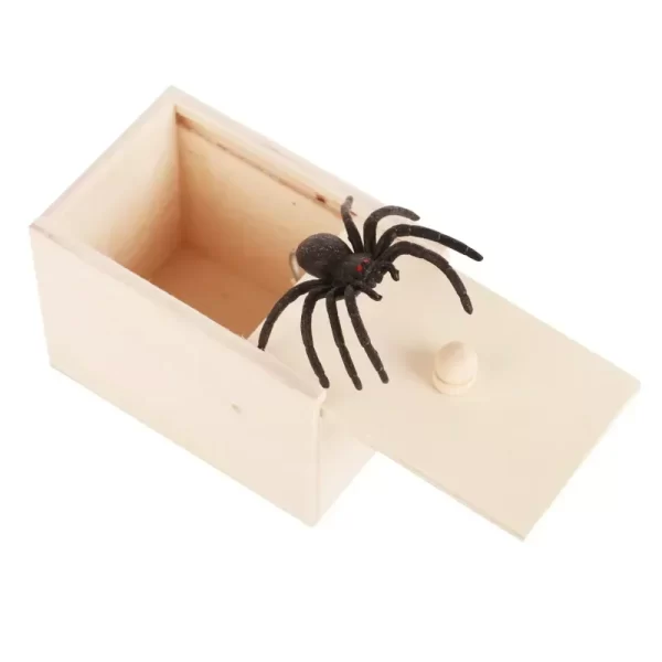 Trick Spider – boîte de peur amusante, boîte cachée en bois, farce de qualité, boîte de peur en bois, jeu amusant, jouets de farces pour amis, meilleur cadeau – Image 4