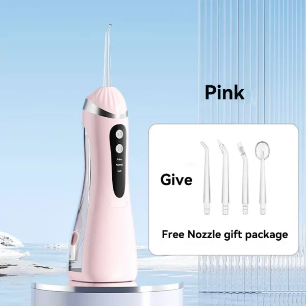 Irrigateur buccal, 3 Modes de nettoyage, Portable, Rechargeable, étanche IP65, fil dentaire, blanchiment des dents, Jet, 200ML – Image 7