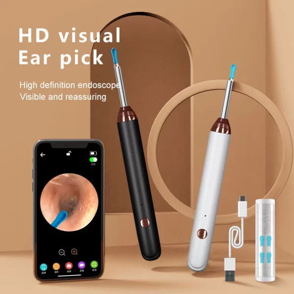 Tinsol-Nettoyeur d'oreille visuel intelligent, Kanoscope, Endoscope de charge USB C, Outil de suppression d'avertissement, Appareil photo Earpick, Soins de santé, Bâtons d'oreille, 1296P – Image 2
