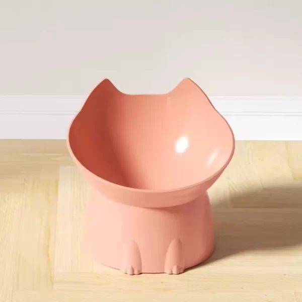 Bol pour chat avec longues oreilles et pieds hauts avec protection du cou pour chat et chien et bol surélevé en plastique anti-renversement pour animaux de compagnie – Image 4