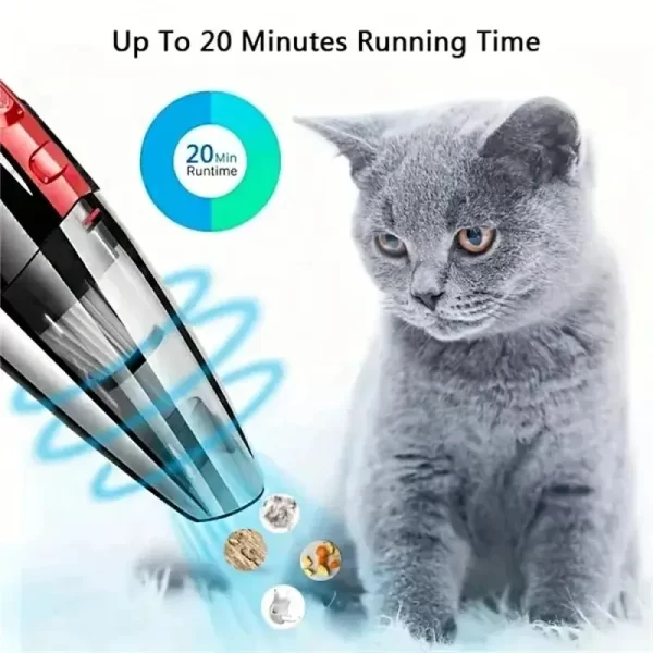 Aspirateur portable sans fil de voiture Aspirateur portable rechargeable puissant Aspirateur portable Charge rapide pour la voiture Maison Pet Hair – Image 7