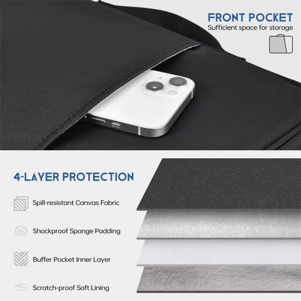 Sac à poignée étanche et antichoc pour ordinateur portable, housse pour Macbook Air Pro 16 15 13 pouces M4 M3 M5 puce Mac Book, accessoires – Image 2