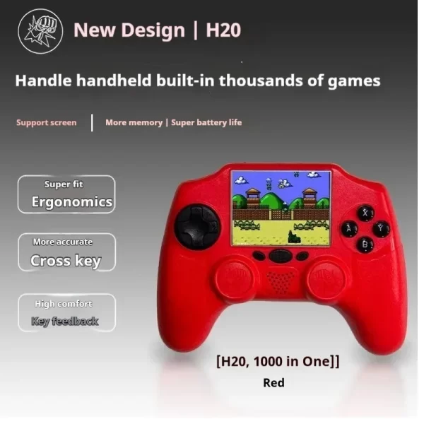 Console de jeu vidéo portable rétro H20, écran de 3.0 pouces, système 8 bits, 1000 jeux rétro intégrés, pour cadeaux de famille – Image 4