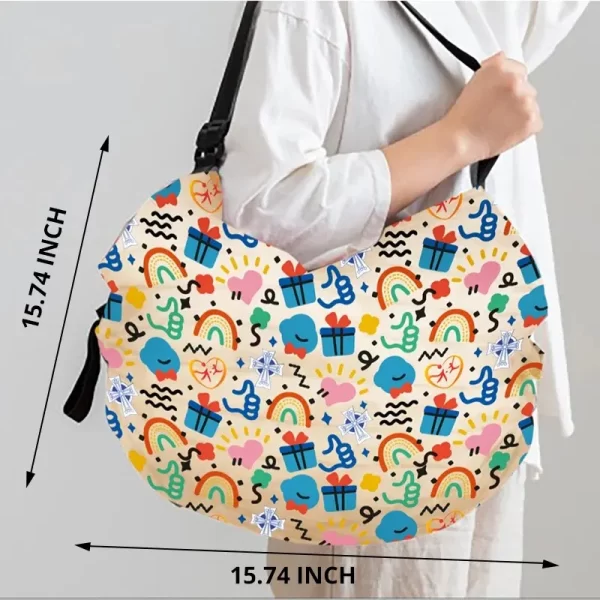 1pc sac d'achat pliable Eco-friendly imperméable sac de stockage portable grande capacité sac à main surdimensionné sac de stockage pour voyager – Image 6