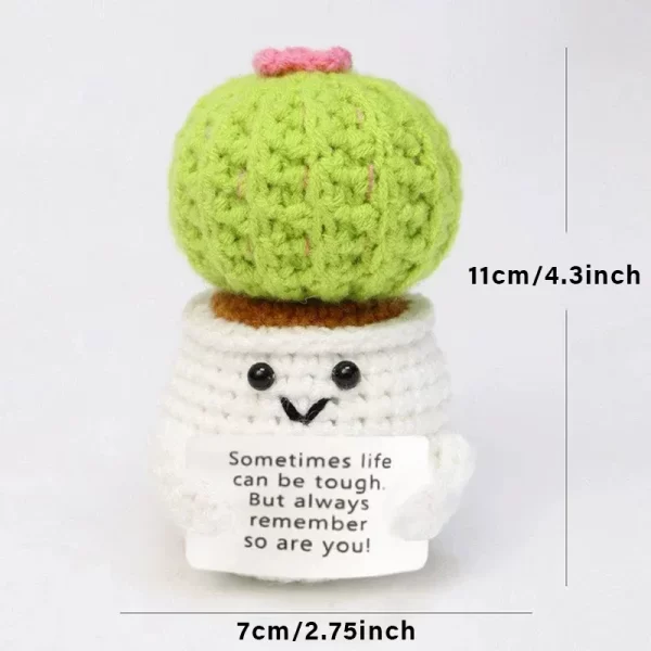 Poupée au Crochet de câlin de poche à énergie positive, Mini peluche tricotée à la main, pomme de terre, tortue, légumes, canard, cadeau de soutien amusant avec carte – Image 11