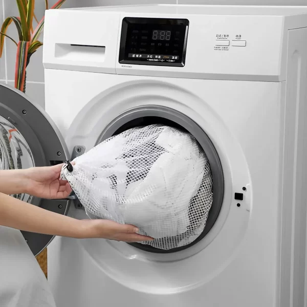 Sacs de blanchisserie en maillage - lavables en machine, utilisation pour voyages et blanchisserie, avec fermeture à corde de tirage pour blouses, lingerie et sous-vêtements – Image 2
