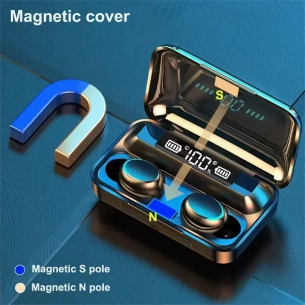 Nouveaux écouteurs Bluetooth F9 9D stéréo haute basse écouteurs sportifs mains libres contrôle tactile Tws écouteurs sans fil casque imperméable – Image 7
