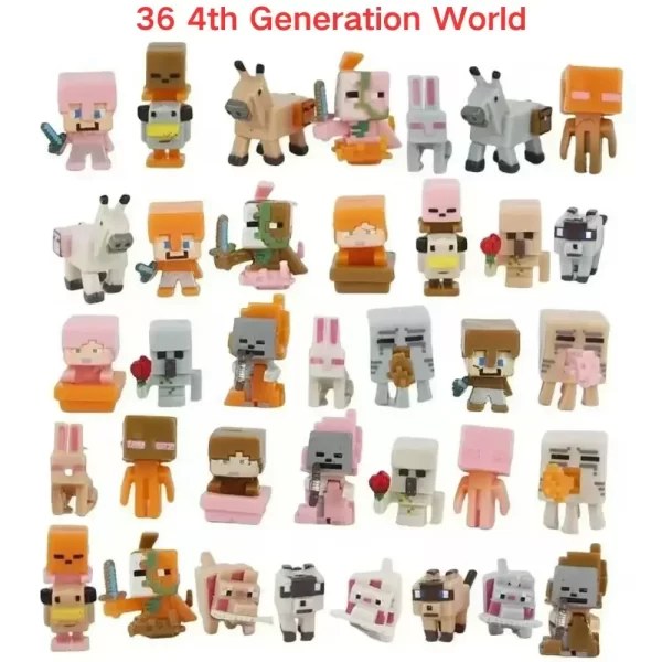 36 pièces Minecrafts Figure Steve Alex Zombie villageois figurines modèle Anime MC jeu jouet poupée Mini arme modèle enfant cadeau jouets – Image 2