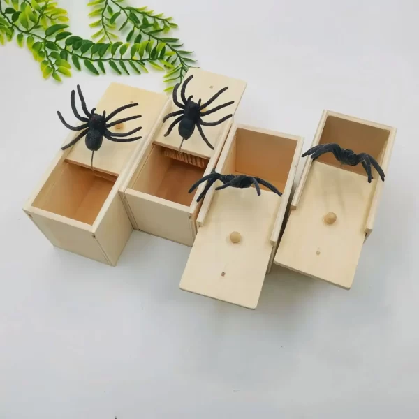 Trick Spider – boîte de peur amusante, boîte cachée en bois, farce de qualité, boîte de peur en bois, jeu amusant, jouets de farces pour amis, meilleur cadeau – Image 8