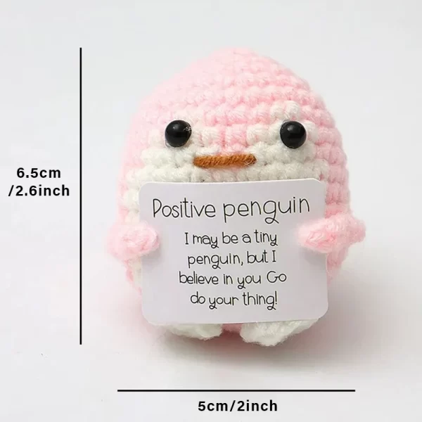 Poupée au Crochet de câlin de poche à énergie positive, Mini peluche tricotée à la main, pomme de terre, tortue, légumes, canard, cadeau de soutien amusant avec carte – Image 9