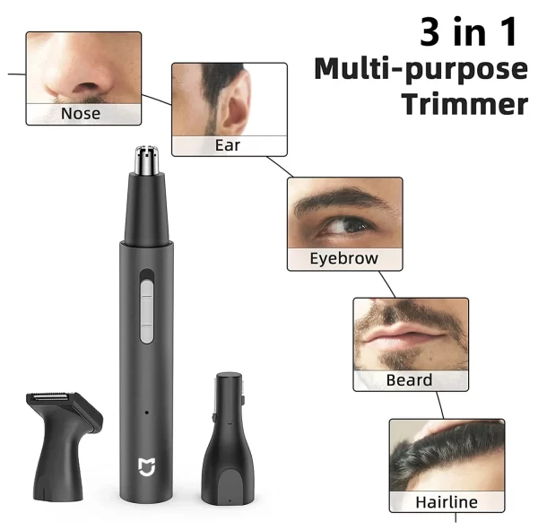 Xiaomi Mijia électrique nez oreille tondeuse à cheveux pour hommes indolore Rechargeable favoris sourcils barbe 3 en 1 tondeuse à cheveux rasoir – Image 3