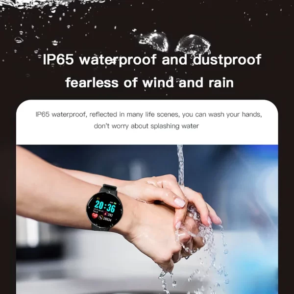 D18 montre intelligente hommes femmes Smartwatch pression artérielle étanche montres numériques sport Fitness Tracker montre pour bracelet de montre apple – Image 3