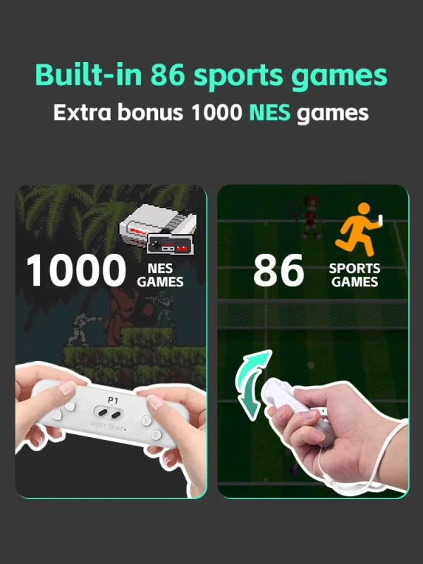 DATA FROG Y2 Fit 4K Game Stick Console somatosensorielle rétro intégrée plus de 1000 jeux NES Console de jeu vidéo sans fil TV Dendy – Image 5