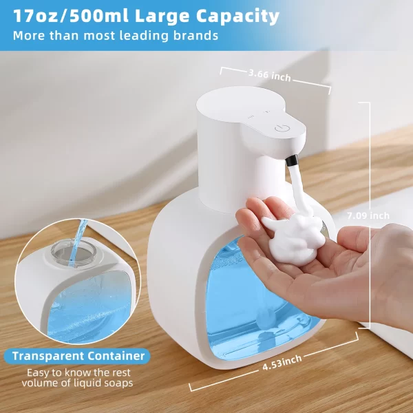 Distributeur automatique de savon mural en mousse, Machine à laver les mains intelligente, liquide Rechargeable de 500ml, capteur d'induction pour salle de bains, nouveau – Image 4